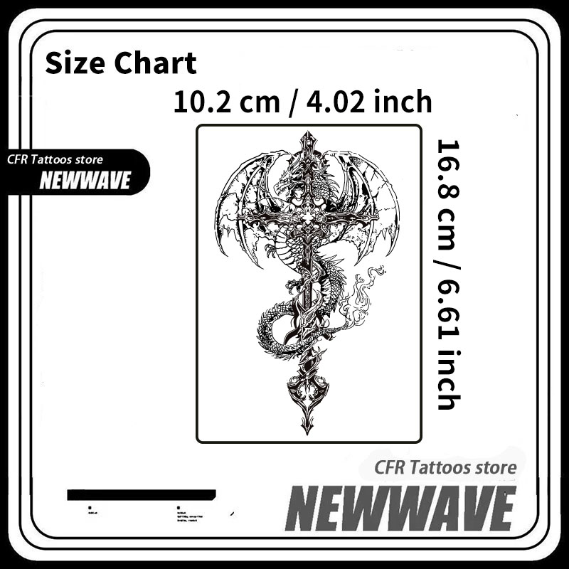 Temporary Tattoos Dragon Cross - огляд і ціна Hotwav Tablet Accessories